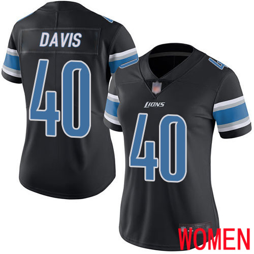 Detroit Lions Limited Black Women Jarrad Davis Jersey NFL Football #40 Rush Vapor Untouchable